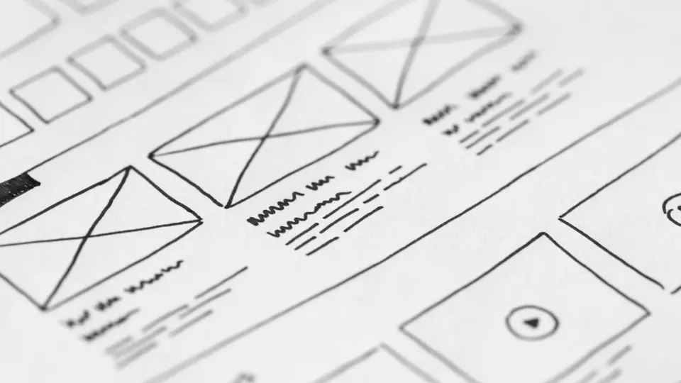 Visual drag-and-drop workflow builder interface designing a complete web application